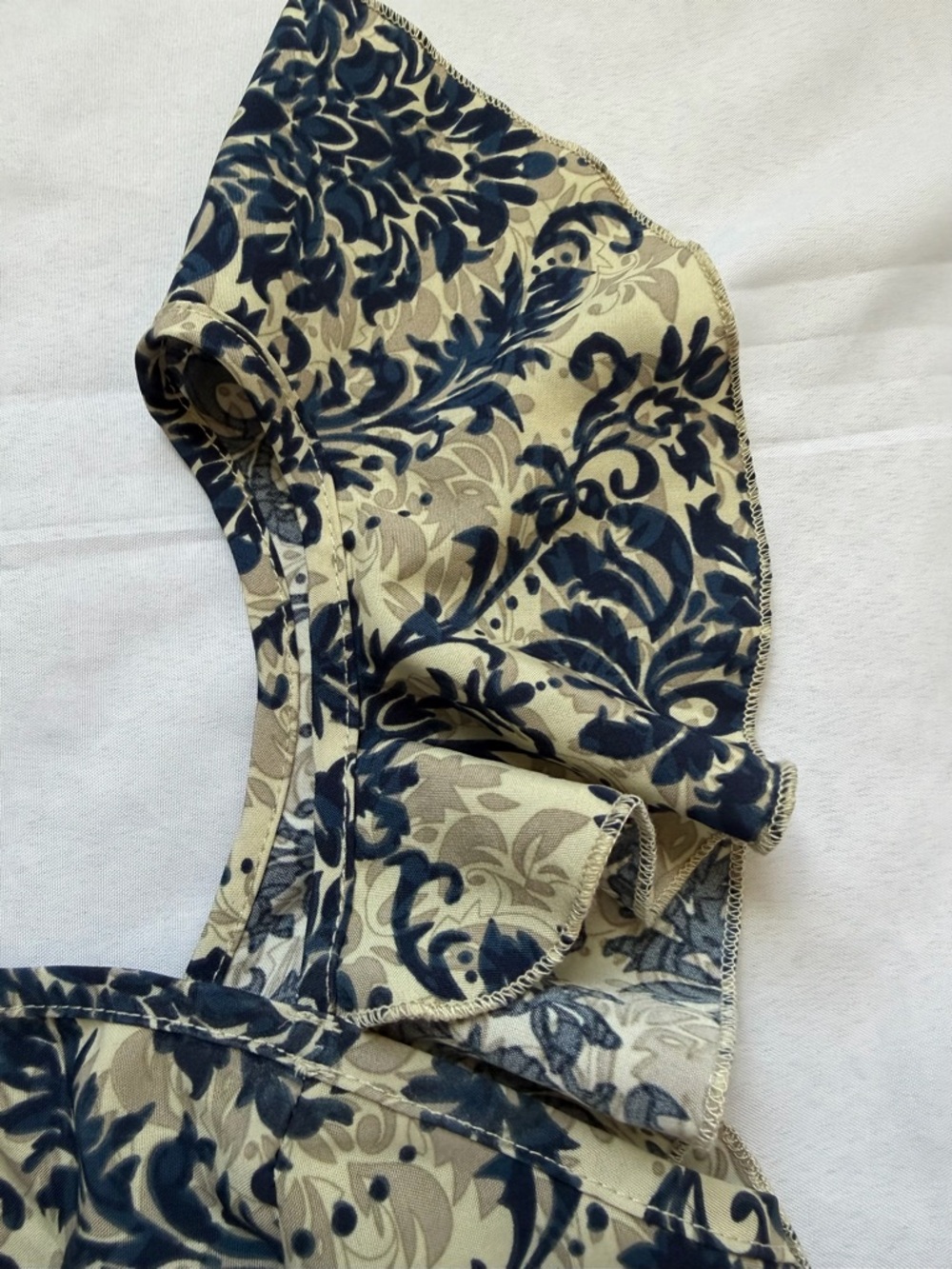 90s Style Blue Floral Corset Crop Top Festival Boho Medium - Picture 5 of 11